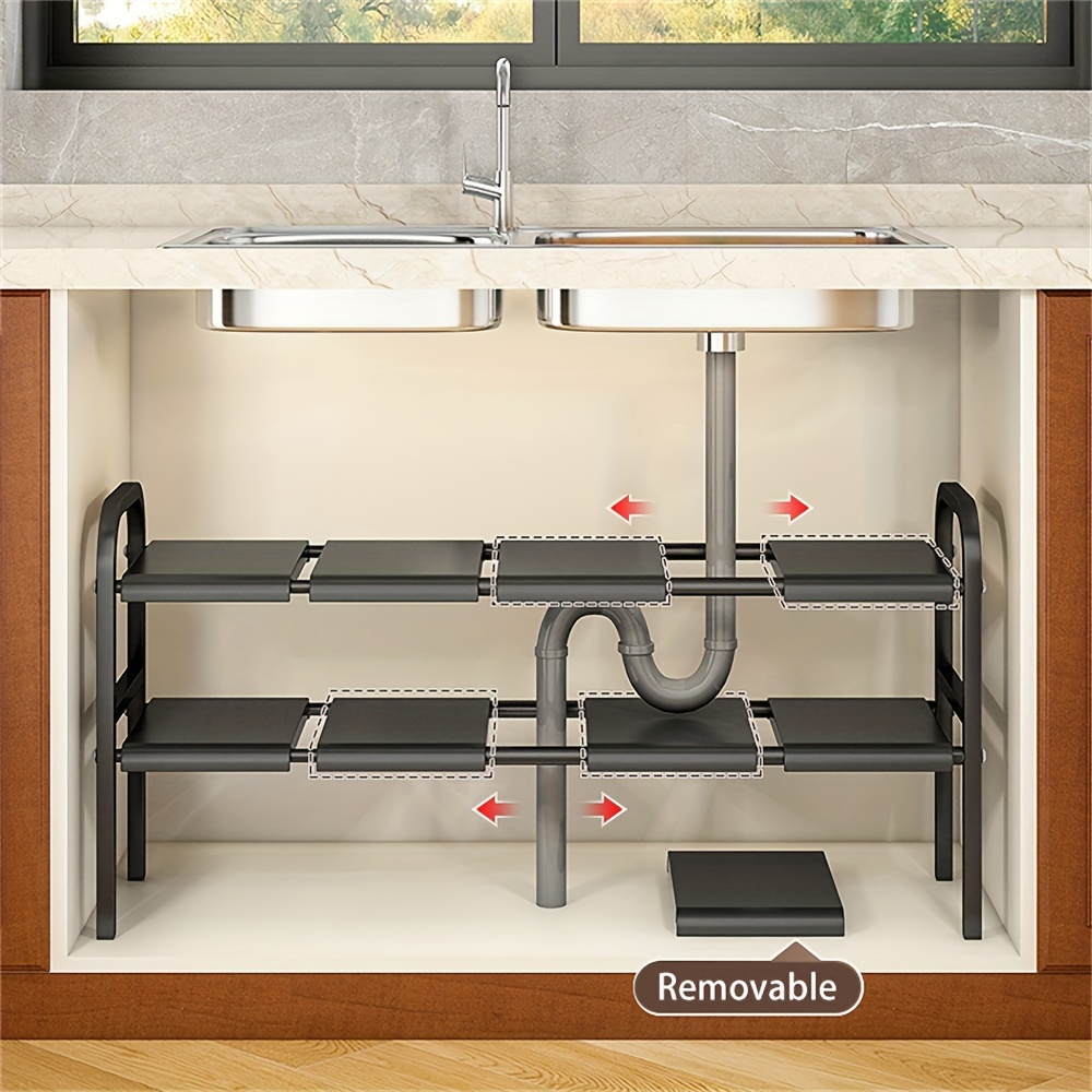 Expandable Under Sink Organizer With Removable Baskets MultiUse Kitchen  Bathroom Cabinet Shelf Org 2