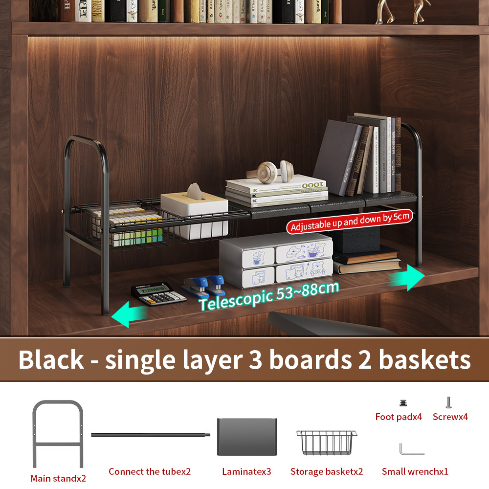 Expandable Under Sink Organizer With Removable Baskets MultiUse Kitchen  Bathroom Cabinet Shelf Org 4