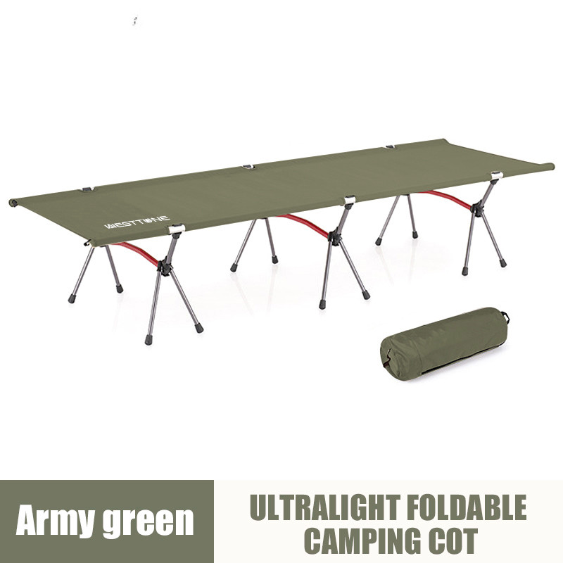 Portable Folding Bed Ultralight Aluminum Alloy Camping Cot With Leg Extenders For Outdoor Travel 6