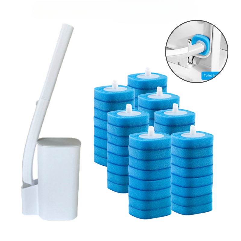 Hygienic Disposable Toilet Brush System WallMounted WC Accessory With Cleaning Liquid Replaceable 5