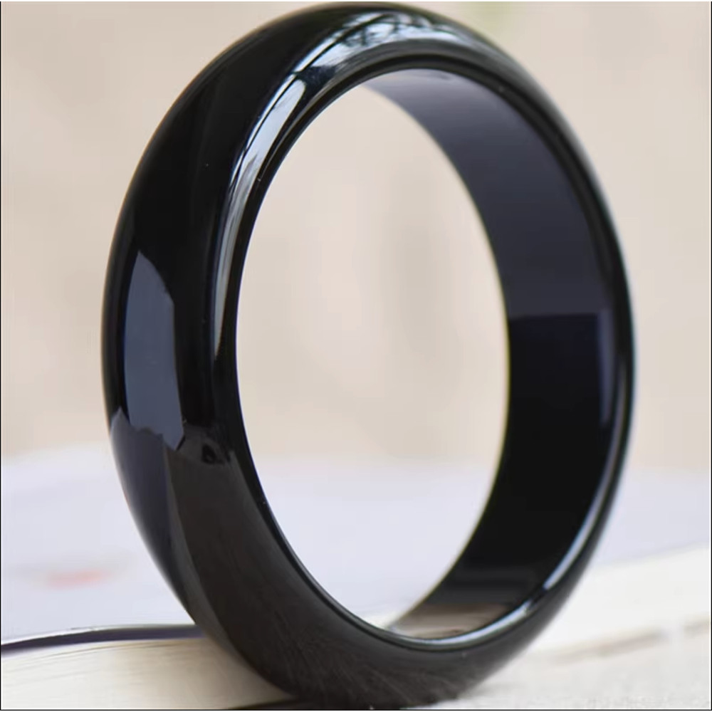 Elegant Real Black Jade Bangle Bracelet Natural Chalcedony Stone Solid Bangle A Timeless Jewelry Gi 2