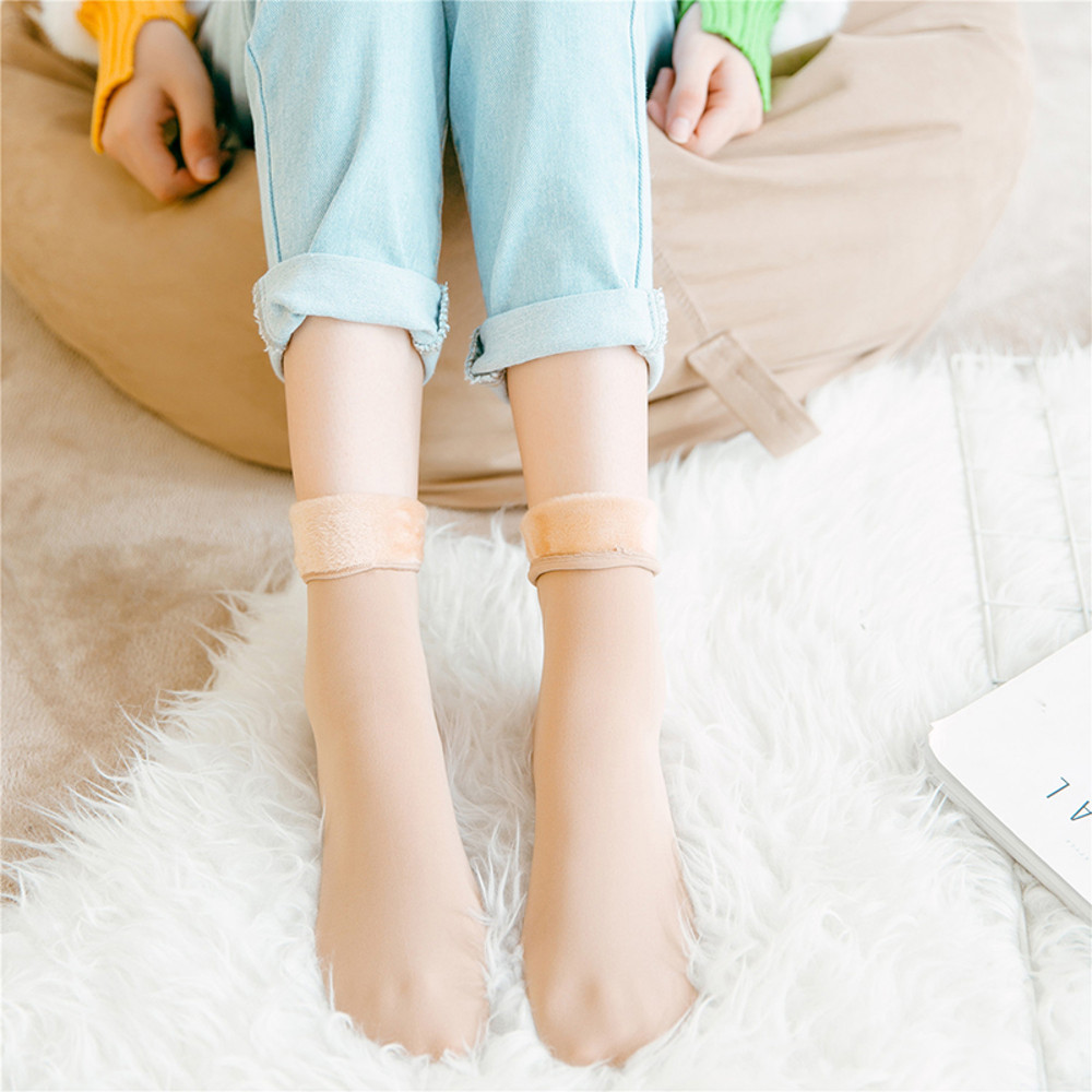 Thermal Winter Socks For Women Thicken Pack For Snow Boots Cold Weather Cozy Solid Color Design To 0