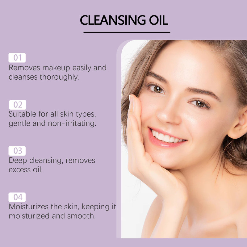 Lightweight Grape Seed Cleansing Oil for Face, Nourish Moisturizing Makeup Remover, Smooth Soothing Non Irritating Oil