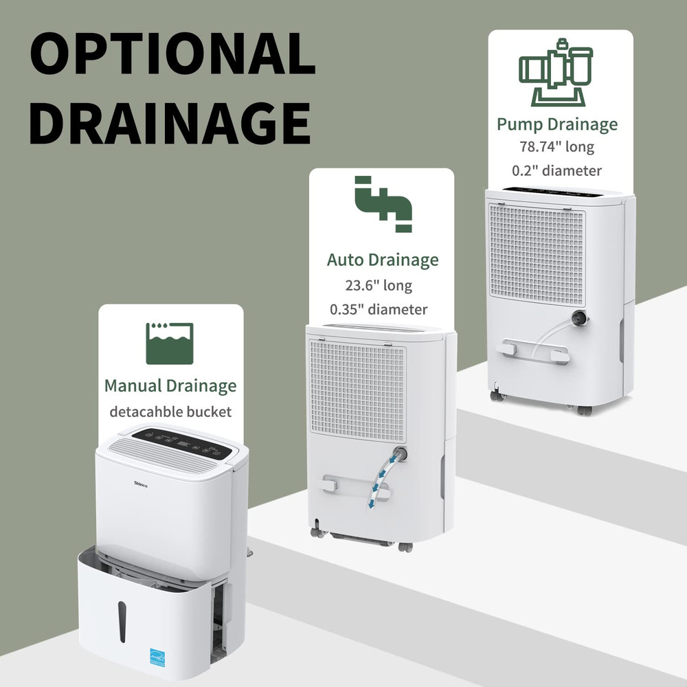Shinco 150 Pints Energy Star Dehumidifier with WIFI & Pump for Large Spaces up to 7,000 Sq.Ft