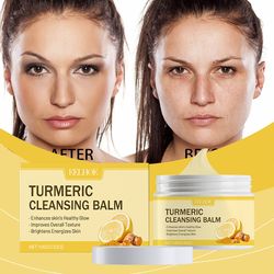 turmeric cleansing balm face eye lip, ginger lemon makeup remover balm, gentle non tightening facial cleansing cream