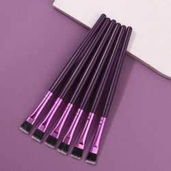 multi-purpose eye makeup tool, purple wooden-handled flat-head brush, eyeshadow brush, eyebrow brush, concealer brush
