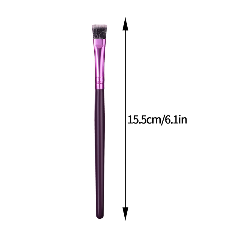 Multi-Purpose Eye Makeup Tool, Purple Wooden-Handled Flat-Head Brush, Eyeshadow Brush, Eyebrow Brush, Concealer Brush