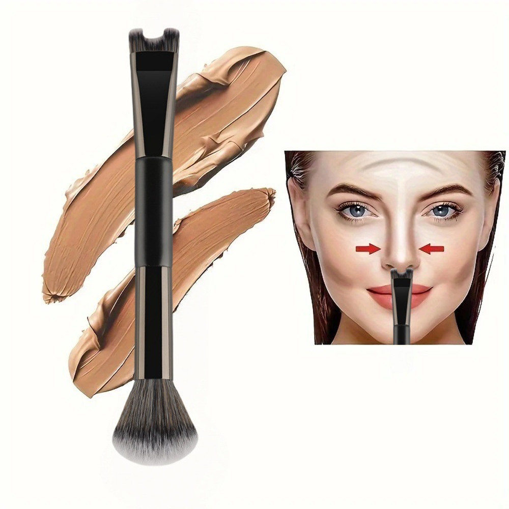 Dual End Nose Contour U Shaped Makeup Brush, Nose Shadow Makeup Brushes, Face Highlighting Eyeshadow Contour Brush Tool