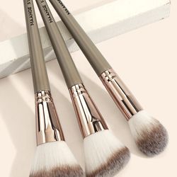 maange 3 piece makeup brush kit, professional foundation concealer powder blush bronzer brush, soft bristle beauty tools