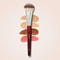 Mini Contoured Foundation Brush, Makeup Face Brush for Liquid Cream Foundation, Blending Bronzer, Blush, Highlighter