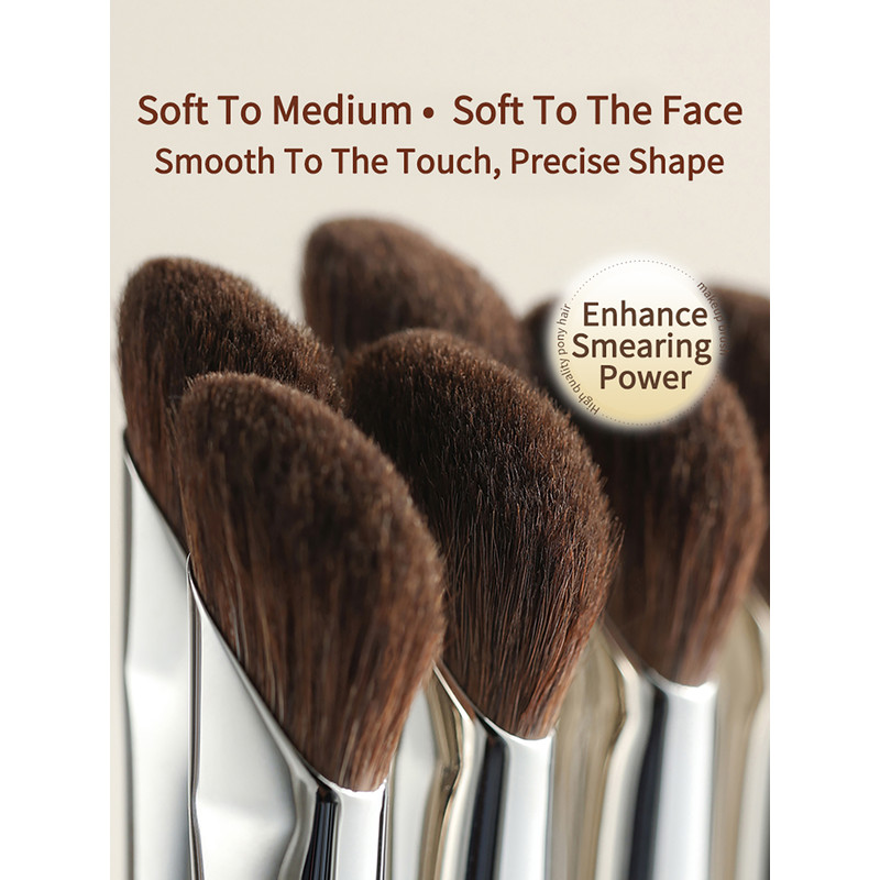 Dual Color Horsehair Nose Shadow Brush Sickle Shaped Contour Brush Multi Functional Makeup Brush Se 1