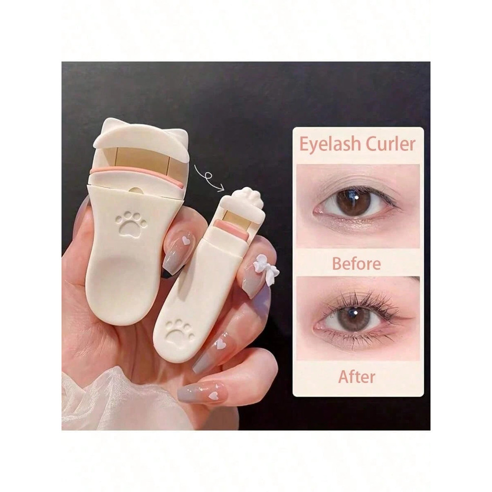 Cat Claw Eyelash Curler 2Pcs Portable Edgeless Curling Tool Gentle Half Clip For Natural Eyelashes 0