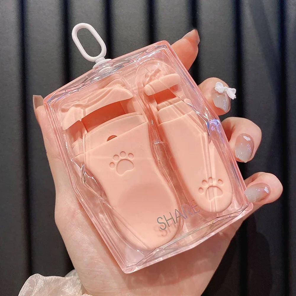 Cat Claw Eyelash Curler 2Pcs Portable Edgeless Curling Tool Gentle Half Clip For Natural Eyelashes 5