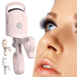 rechargeable electric heated eyelash curler, fast heating lash curler, makeup supplies long lasting eye beauty tool