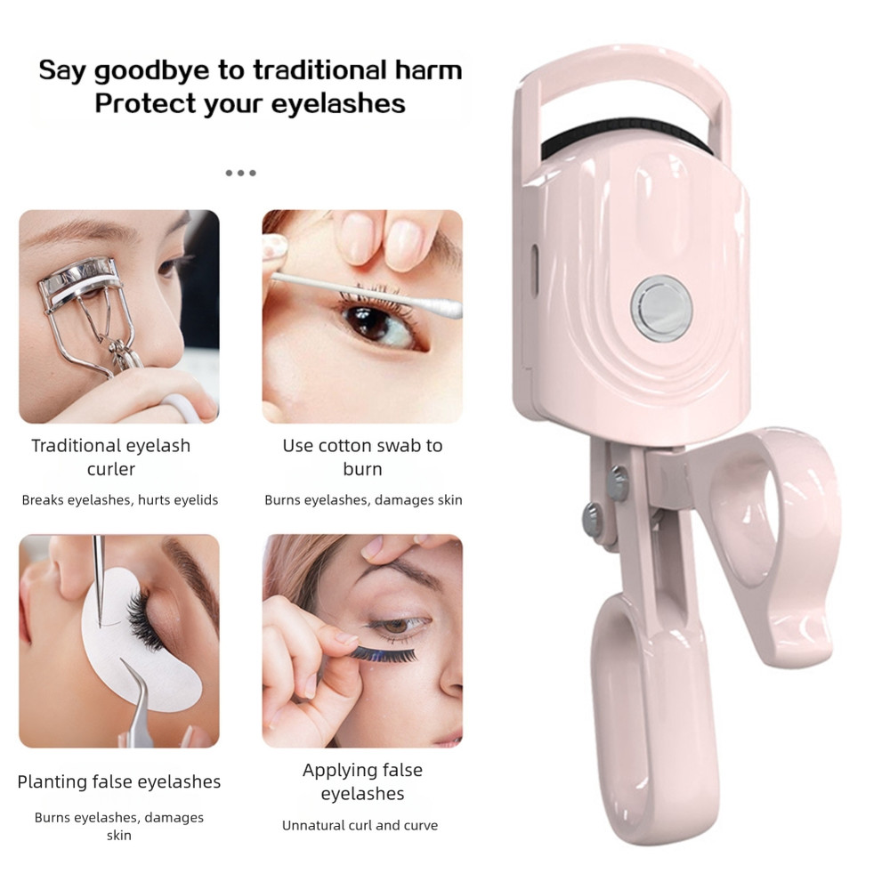 Rechargeable Electric Heated Eyelash Curler Fast Heating Lash Curler Makeup Supplies Long Lasting E 5