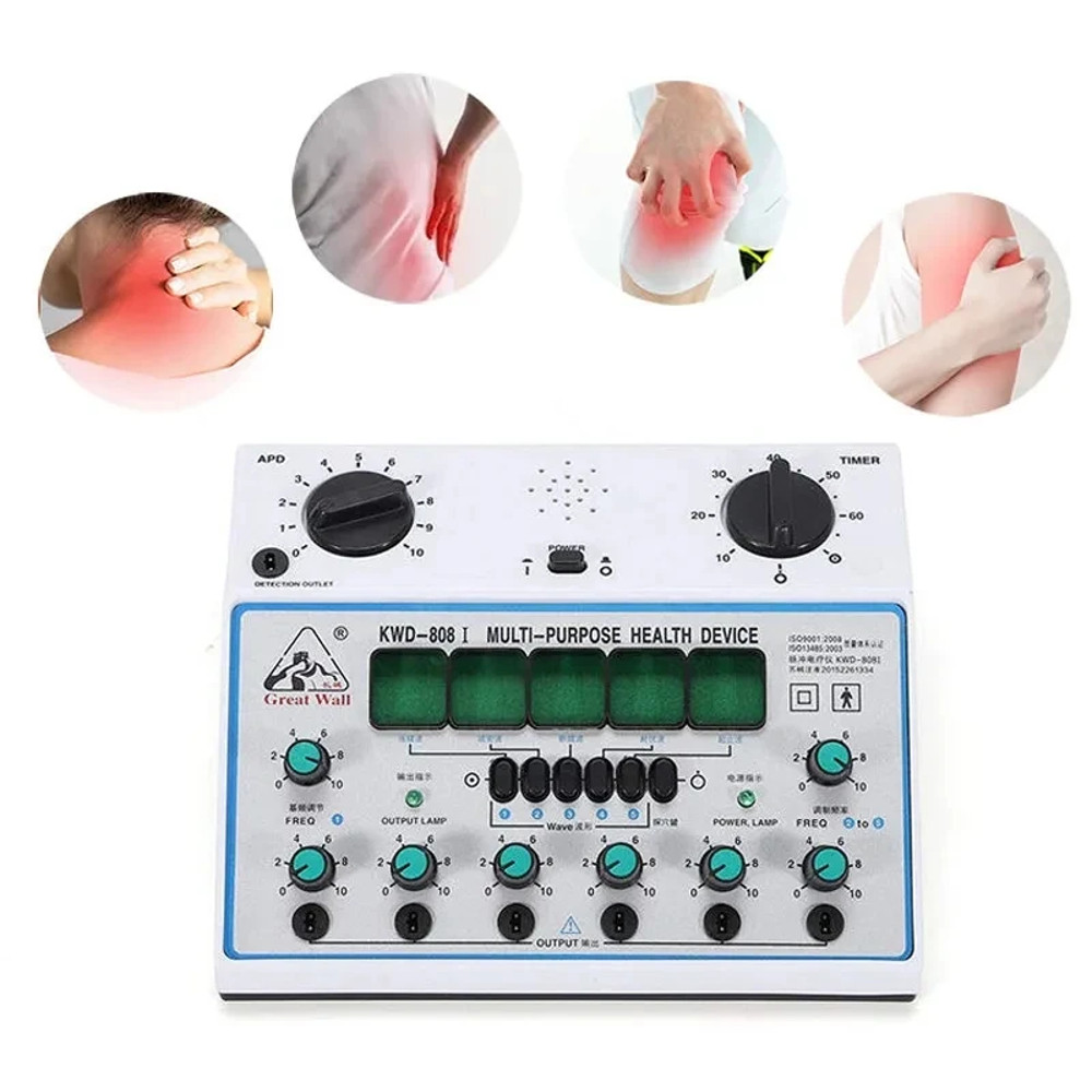 Advanced Electrical Nerve Muscle Stimulator Machine 50Hz 6Channel Output For Deep Tissue Pain Relie 0