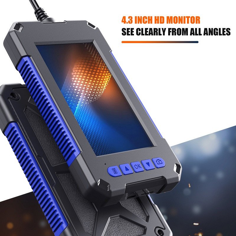 P40 Industrial Endoscope Camera 43 HD Screen 39mm8mm Dual Lens Waterproof Borescope For Automotive 3