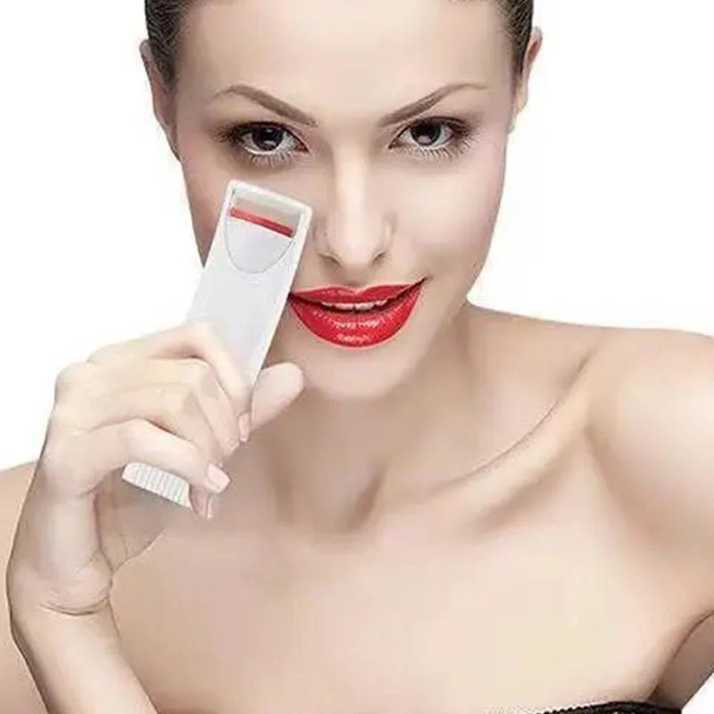 Heated Eyelash Curler Device for Long Lasting Curl, Electric Eye Lash Makeup Tools, Portable Battery Powered Clip