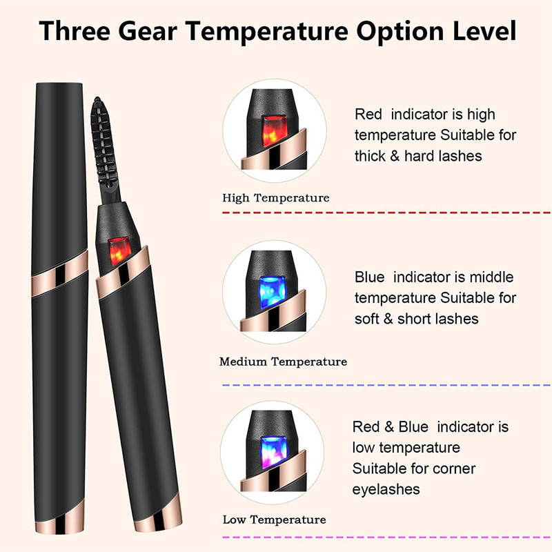 Electric Eyelash Curler for Makeup Tools, Heated Eyelash Curlers USB Rechargeable with 3 Heating Modes