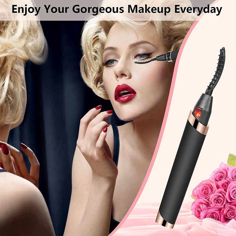 Electric Eyelash Curler for Makeup Tools, Heated Eyelash Curlers USB Rechargeable with 3 Heating Modes
