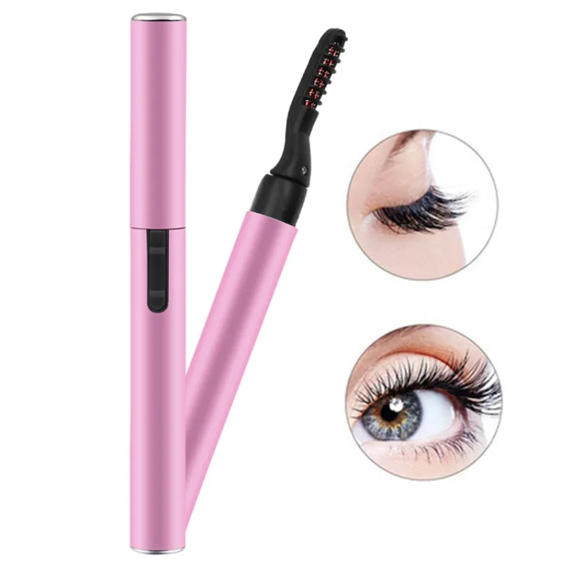 Portable Electric Eyelash Curler Safety Heated Eye Lashes Tool, Long Lasting Curling Makeup Tool, Battery Powered
