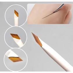 ultra thin fine angle eyeliner brush, upgrade blade flat eyebrow brush, precise detail makeup brush for under eye