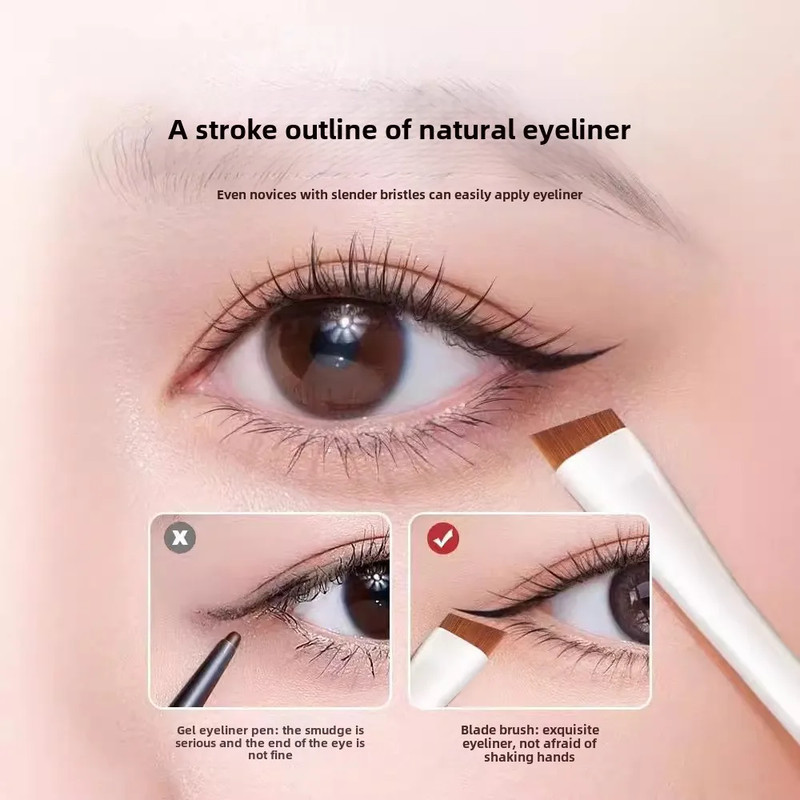 Ultra Thin Fine Angle Eyeliner Brush Upgrade Blade Flat Eyebrow Brush Precise Detail Makeup Brush F 4