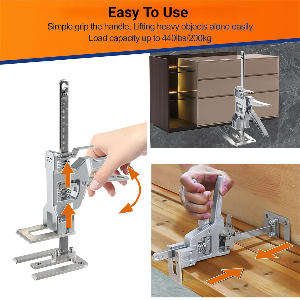2Pack Stainless Steel Furniture Lifter Tool Labor Saving Arm Jack For Easy Door Tile And Cabinet In 2