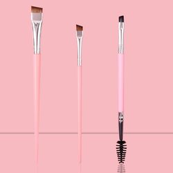eye makeup brush set, blade eyeliner brushes large small, dual eyelash comb brush and precision eyebrow brushes
