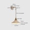 Japan Style Ceramic LED Wall Lamp Adjustable Copper Arm Sconce For Bedroom Bathroom Mirror Light No 1