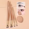 Beginner Friendly Makeup Tool Set, 4 Ultra Thin Knife Edge Eyeliner Brushes, Fine Detail Brush, Powder Puff