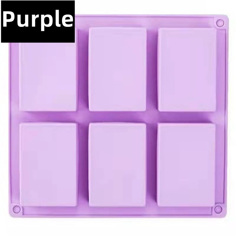 6 Cavities Silicone Soap Mold for DIY Soap Making, Rectangle Bakeware, Chocolate Mousse and Ice Cream Mould Tools