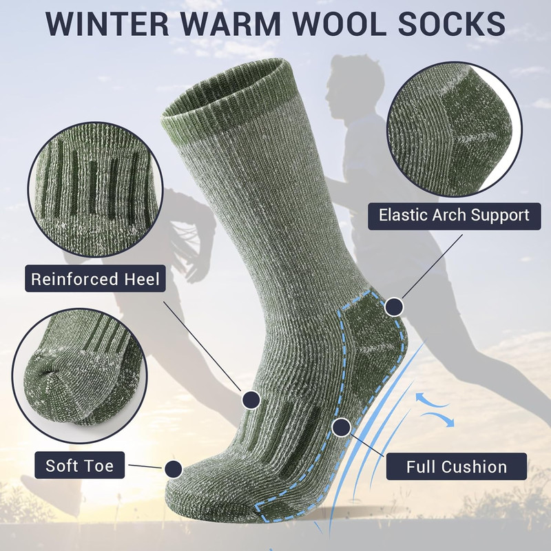 Ultra Warm Merino Wool Socks For Men  Women Thermal Winter Hiking Socks Breathable Boot  Skiing Soc 1