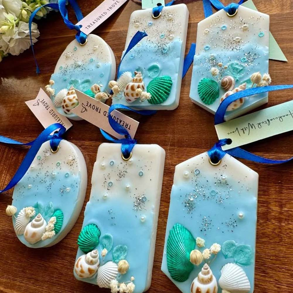 6 Holes Soy Candles Aroma Wax Tablets Mould, Silicone Mold for Handmade Wax Tablets, Soap Making Christmas New Year Gift