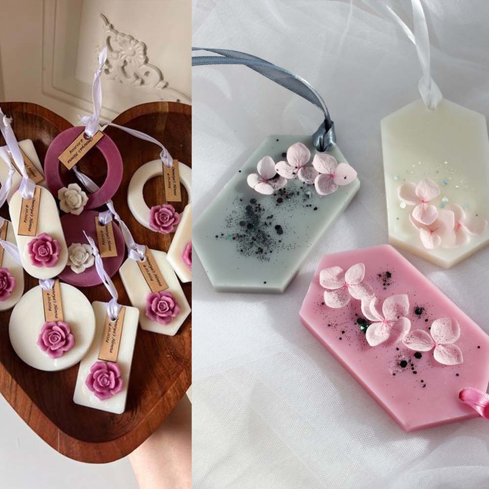 6 Holes Soy Candles Aroma Wax Tablets Mould, Silicone Mold for Handmade Wax Tablets, Soap Making Christmas New Year Gift