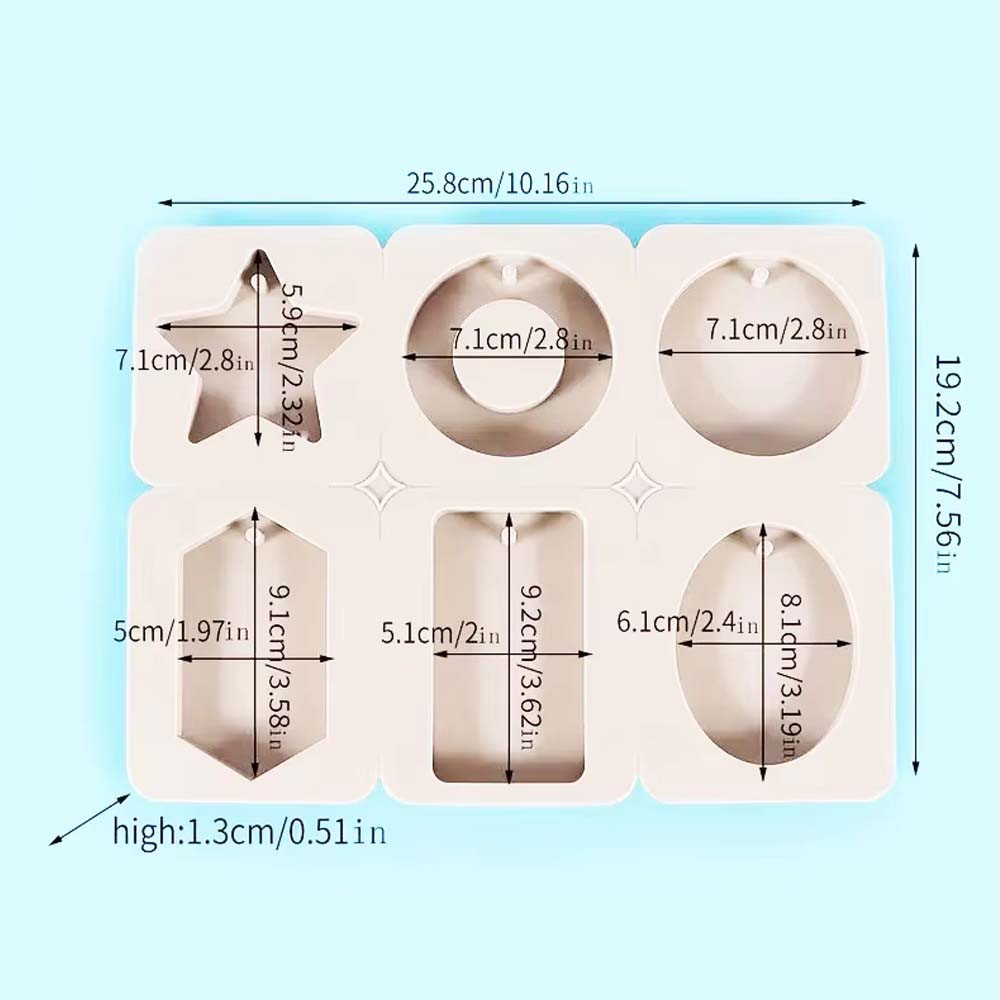 6 Holes Soy Candles Aroma Wax Tablets Mould, Silicone Mold for Handmade Wax Tablets, Soap Making Christmas New Year Gift
