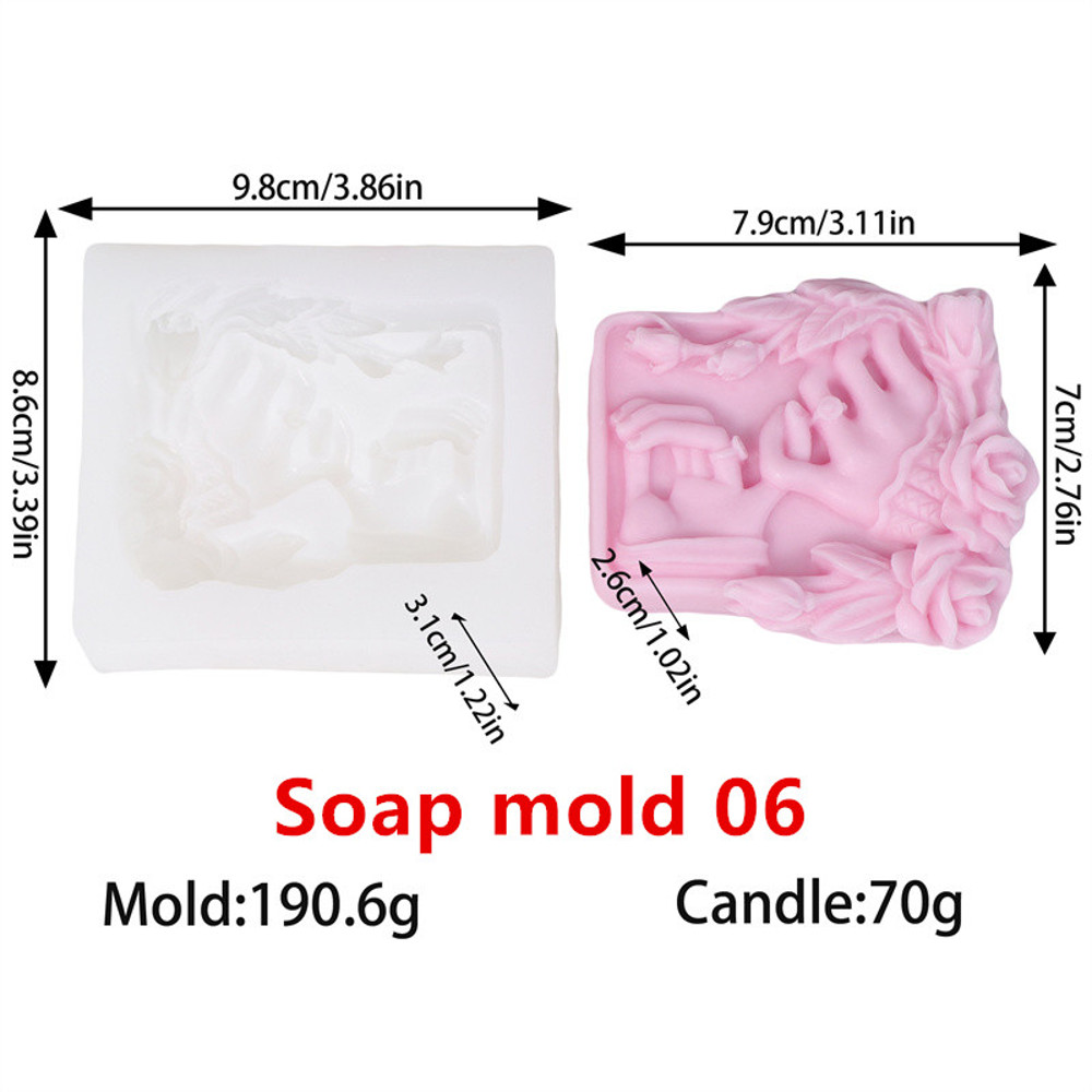 3D Love Rose Silicone Soap Molds, IHeart Rose Candle Mold, DIY Wedding Valentines Day Silicone Craft Mold