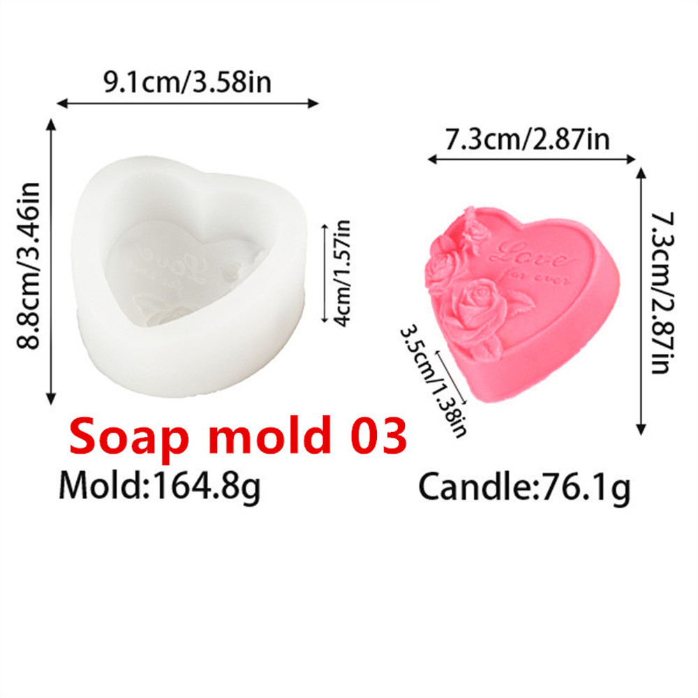 3D Love Rose Silicone Soap Molds, IHeart Rose Candle Mold, DIY Wedding Valentines Day Silicone Craft Mold