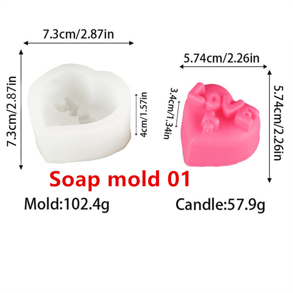 3D Love Rose Silicone Soap Molds, IHeart Rose Candle Mold, DIY Wedding Valentines Day Silicone Craft Mold