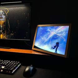 your name starry sky led night light, 3-color usb mood lamp for bedroom decor, anime art gift for couples