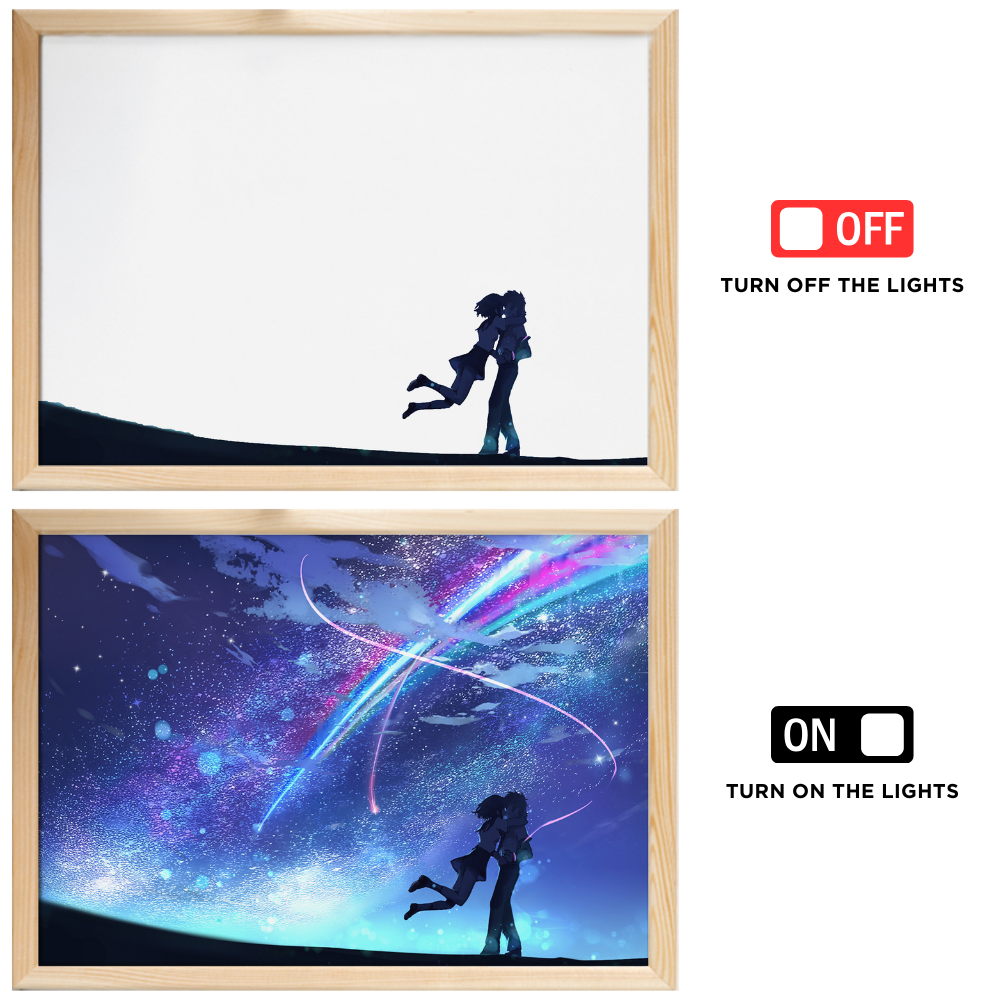 Your Name Starry Sky LED Night Light 3Color USB Mood Lamp For Bedroom Decor Anime Art Gift For Coup