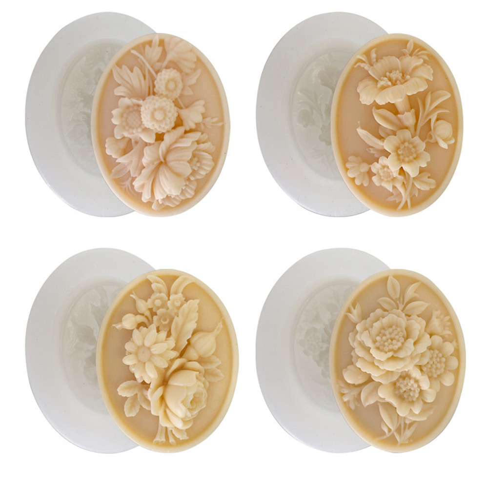 Morning Glory Relief Resin Plaster Mould, Peony Flower Soap Silicone Mold, Plant Fondant Chocolate Mousse Cake Molds