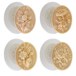 morning glory relief resin plaster mould, peony flower soap silicone mold, plant fondant chocolate mousse cake molds
