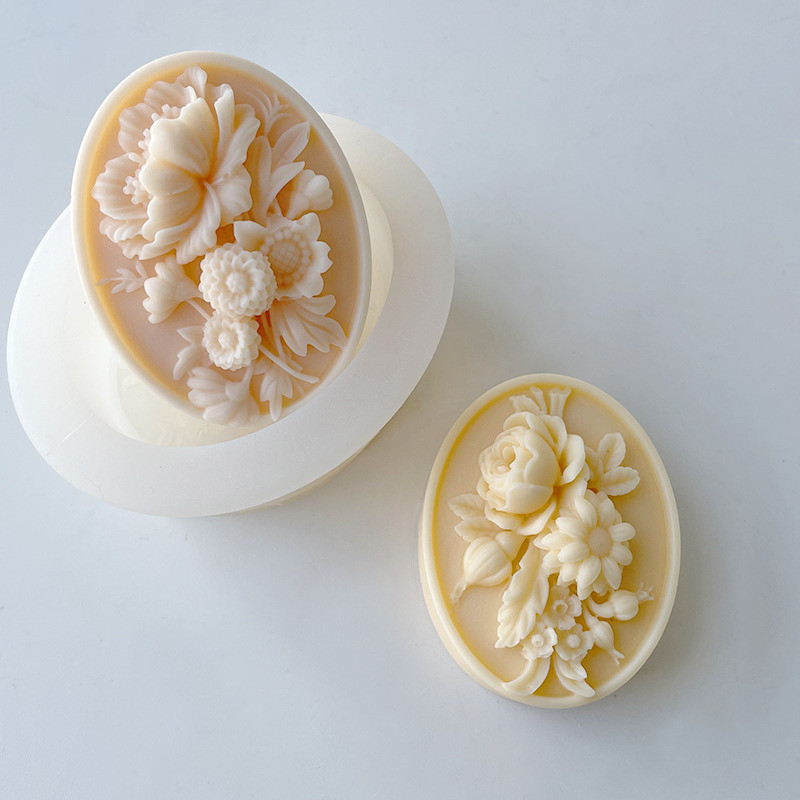 Morning Glory Relief Resin Plaster Mould, Peony Flower Soap Silicone Mold, Plant Fondant Chocolate Mousse Cake Molds