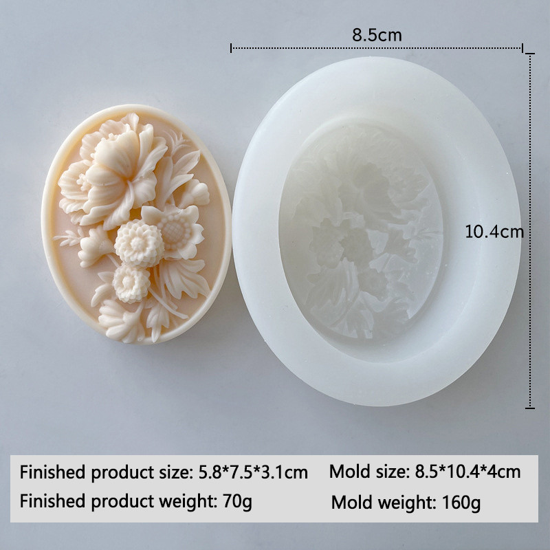 Morning Glory Relief Resin Plaster Mould, Peony Flower Soap Silicone Mold, Plant Fondant Chocolate Mousse Cake Molds