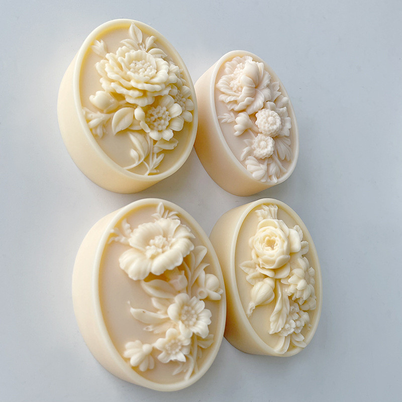 Morning Glory Relief Resin Plaster Mould, Peony Flower Soap Silicone Mold, Plant Fondant Chocolate Mousse Cake Molds