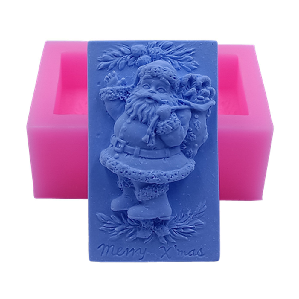 Santa Claus Soap Mold, Cake Chocolate Molds, Wax Resin Craft Gypsum Silicone Mold for Christmas Crafts