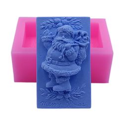 santa claus soap mold, cake chocolate molds, wax resin craft gypsum silicone mold for christmas crafts