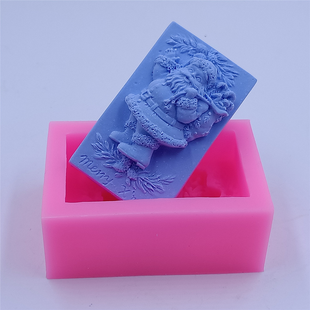 Santa Claus Soap Mold, Cake Chocolate Molds, Wax Resin Craft Gypsum Silicone Mold for Christmas Crafts