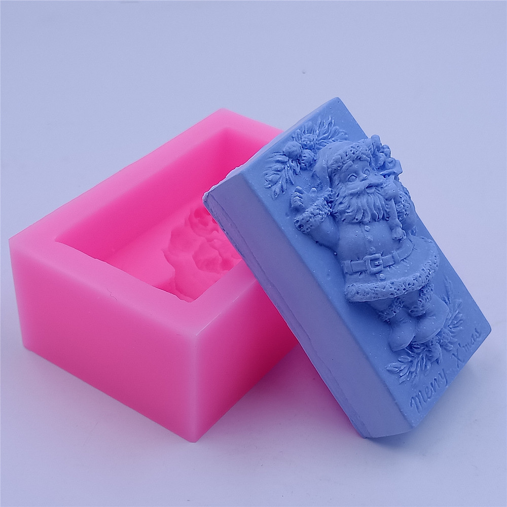 Santa Claus Soap Mold, Cake Chocolate Molds, Wax Resin Craft Gypsum Silicone Mold for Christmas Crafts